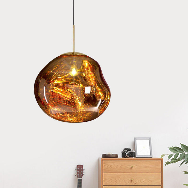 Modern Glass Ceiling Light - LunaLux-Silver-7.87 inches-Nora Luxe
