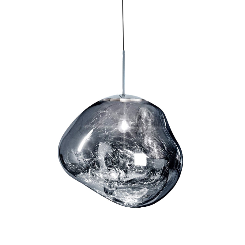 Modern Glass Ceiling Light - LunaLux-Silver-7.87 inches-Nora Luxe