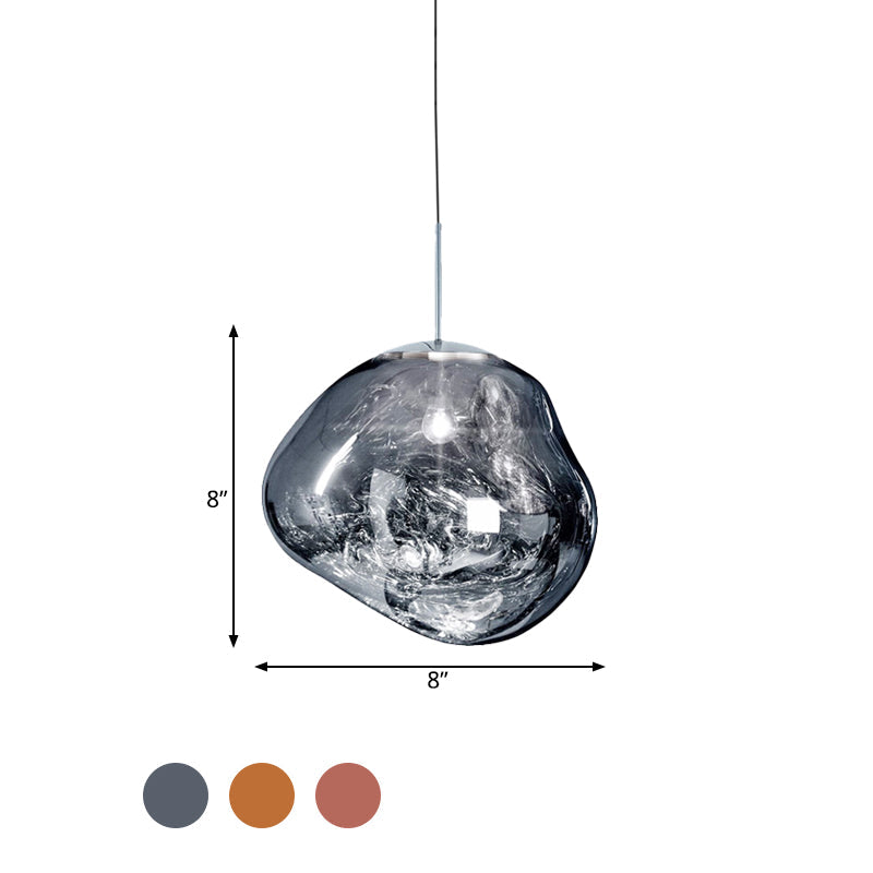 Modern Glass Ceiling Light - LunaLux-Silver-7.87 inches-Nora Luxe