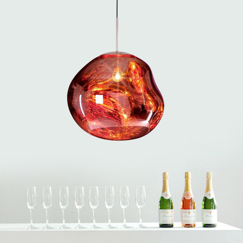 Modern Glass Ceiling Light - LunaLux-Silver-7.87 inches-Nora Luxe