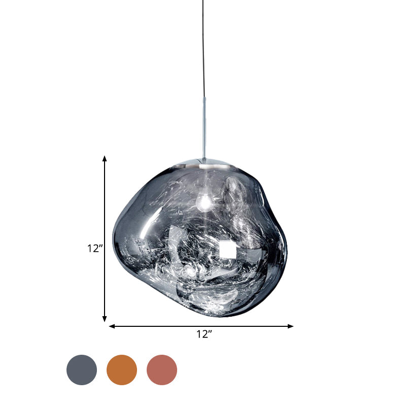 Modern Glass Ceiling Light - LunaLux-Silver-7.87 inches-Nora Luxe