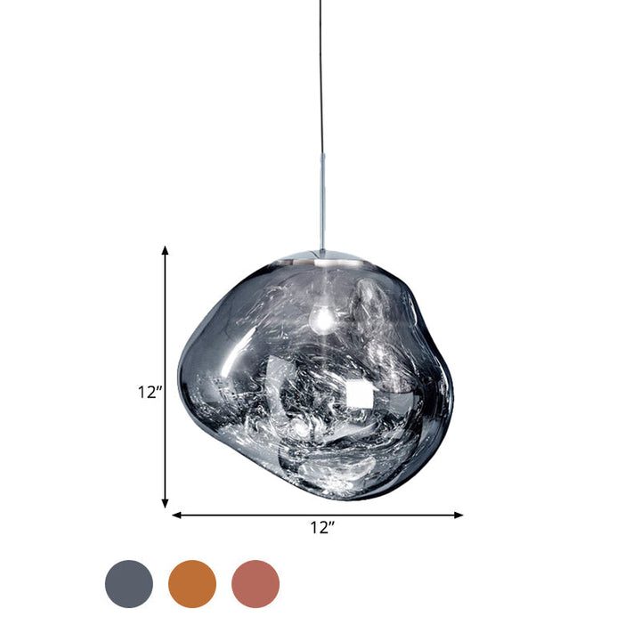 Modern Glass Ceiling Light - LunaLux-Silver-7.87 inches-Nora Luxe