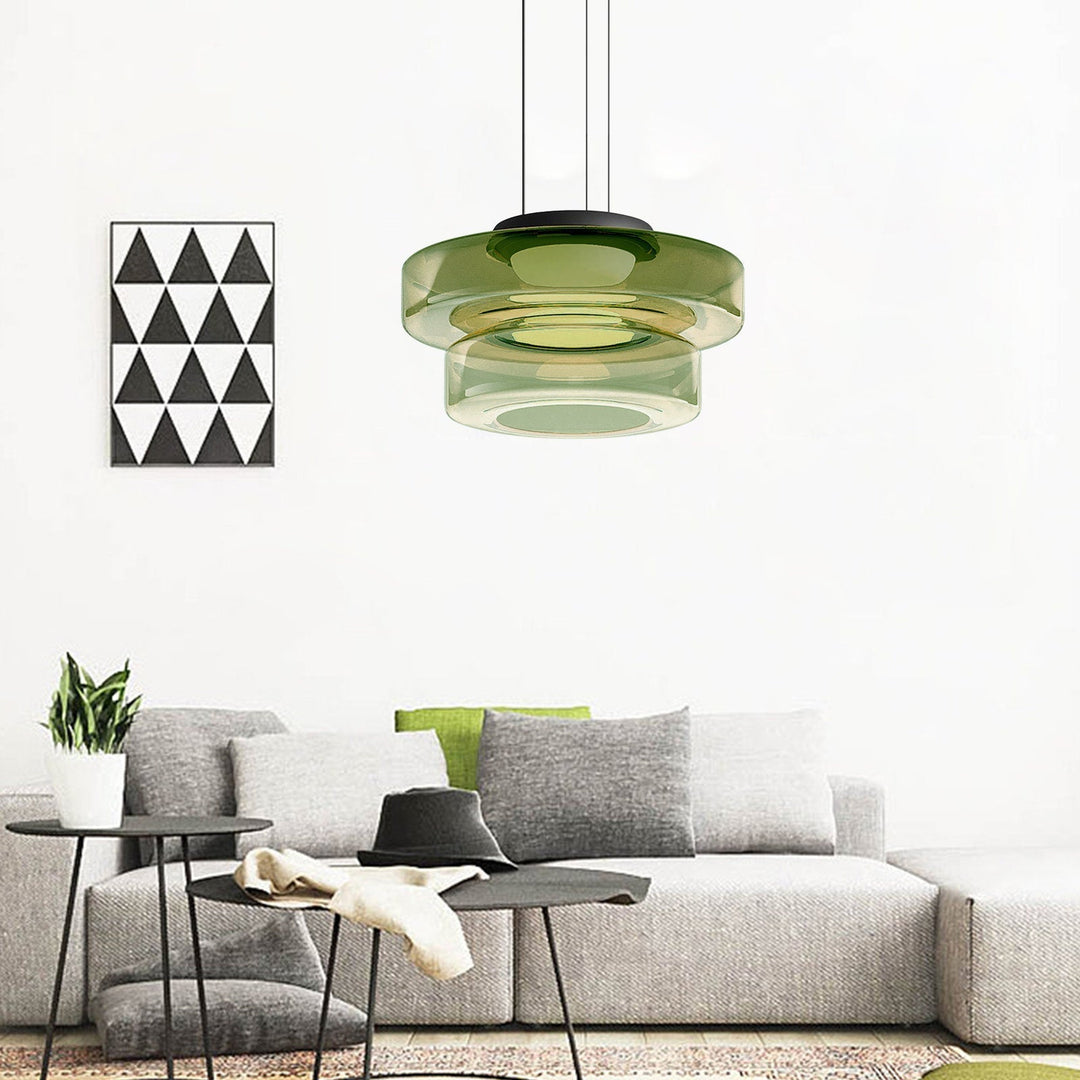 Modern Glass Pendant Light in Bauhaus Style - AuroraSphere-Amber-1 Level-D 9.84 x H 4.33 inches-Nora Luxe