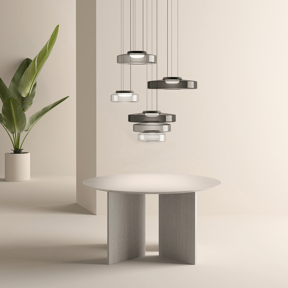 Modern Glass Pendant Light in Bauhaus Style - AuroraSphere-Amber-1 Level-D 9.84 x H 4.33 inches-Nora Luxe