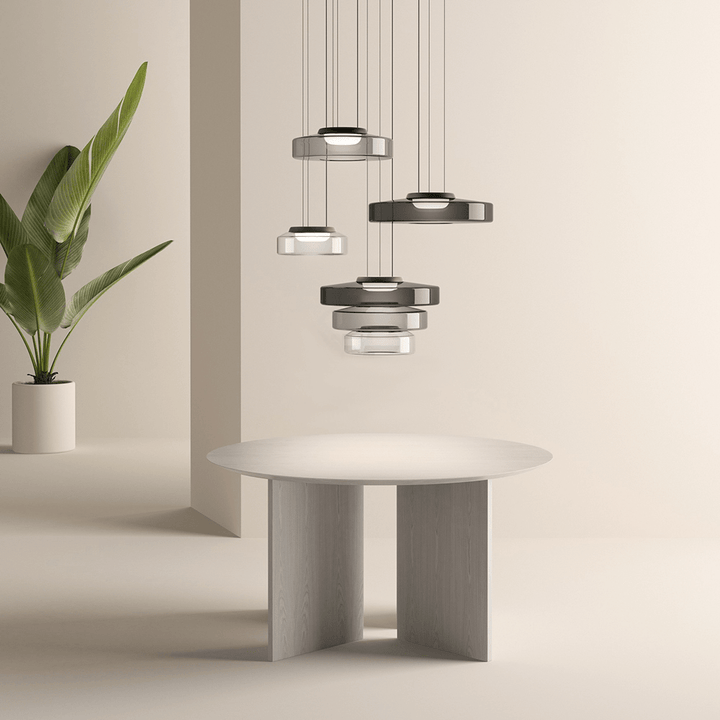 Modern Glass Pendant Light in Bauhaus Style - AuroraSphere-Amber-1 Level-D 9.84 x H 4.33 inches-Nora Luxe