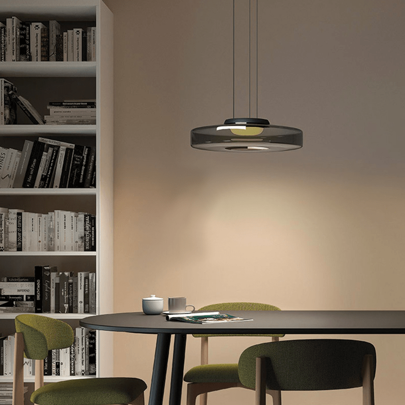 Modern Glass Pendant Light in Bauhaus Style - AuroraSphere-Amber-1 Level-D 9.84 x H 4.33 inches-Nora Luxe