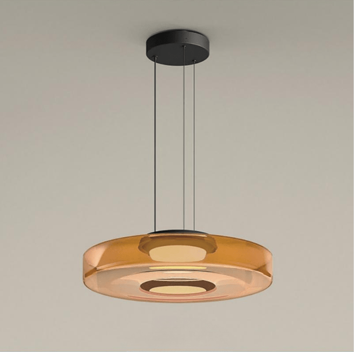 Modern Glass Pendant Light in Bauhaus Style - AuroraSphere-Amber-1 Level-D 9.84 x H 4.33 inches-Nora Luxe