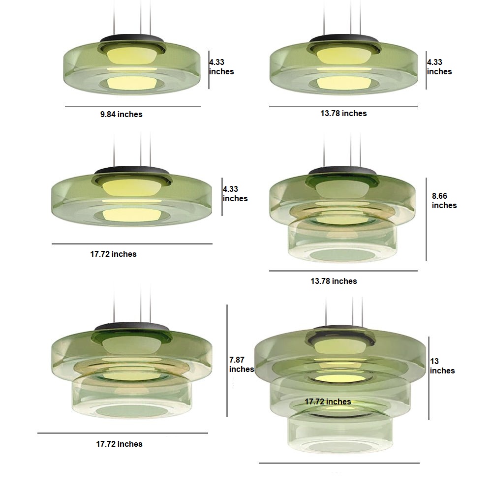 Modern Glass Pendant Light in Bauhaus Style - AuroraSphere-Amber-1 Level-D 9.84 x H 4.33 inches-Nora Luxe