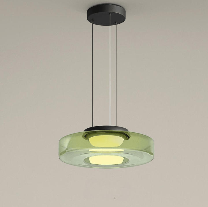 Modern Glass Pendant Light in Bauhaus Style - AuroraSphere-Green-1 Level-D 9.84 x H 4.33 inches-Nora Luxe