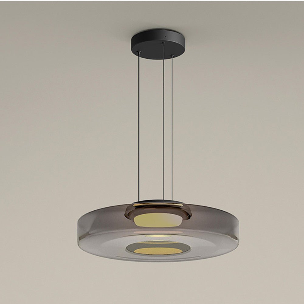 Modern Glass Pendant Light in Bauhaus Style - AuroraSphere-Smoke grey-1 Level-D 9.84 x H 4.33 inches-Nora Luxe