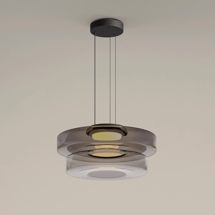 Modern Glass Pendant Light in Bauhaus Style - AuroraSphere-Smoke grey-2 Level-D 13.78 x H 8.66 inches-Nora Luxe