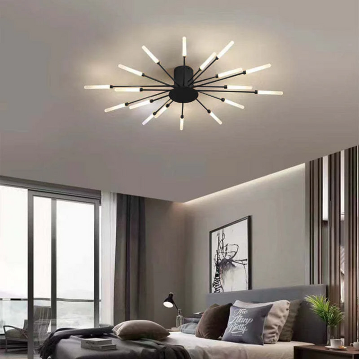Modern Large LED Ceiling Light - LumenMax-Black-18-Universal White-Nora Luxe