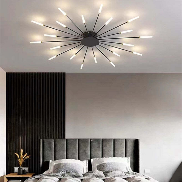 Modern Large LED Ceiling Light - LumenMax-Black-20-Universal White-Nora Luxe