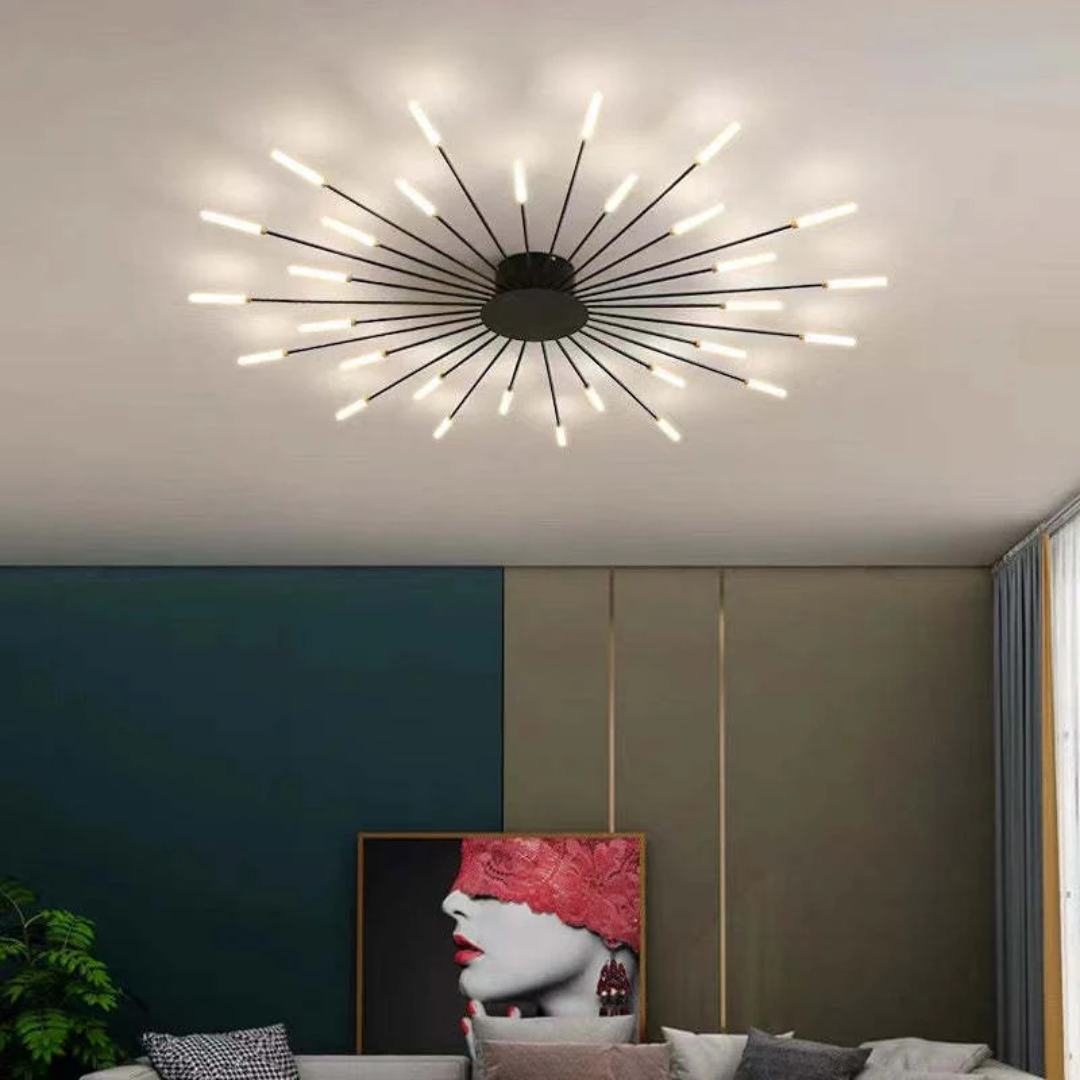 Modern Large LED Ceiling Light - LumenMax-Black-30-Universal White-Nora Luxe