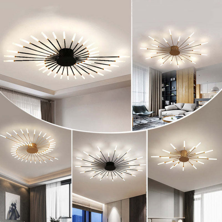 Modern Large LED Ceiling Light - LumenMax-Gold-12-Universal White-Nora Luxe