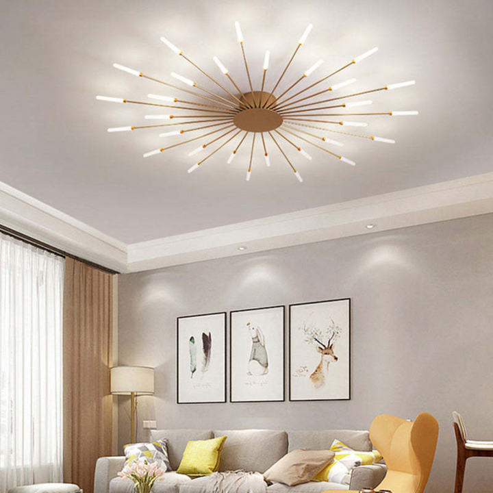 Modern Large LED Ceiling Light - LumenMax-Gold-12-Universal White-Nora Luxe