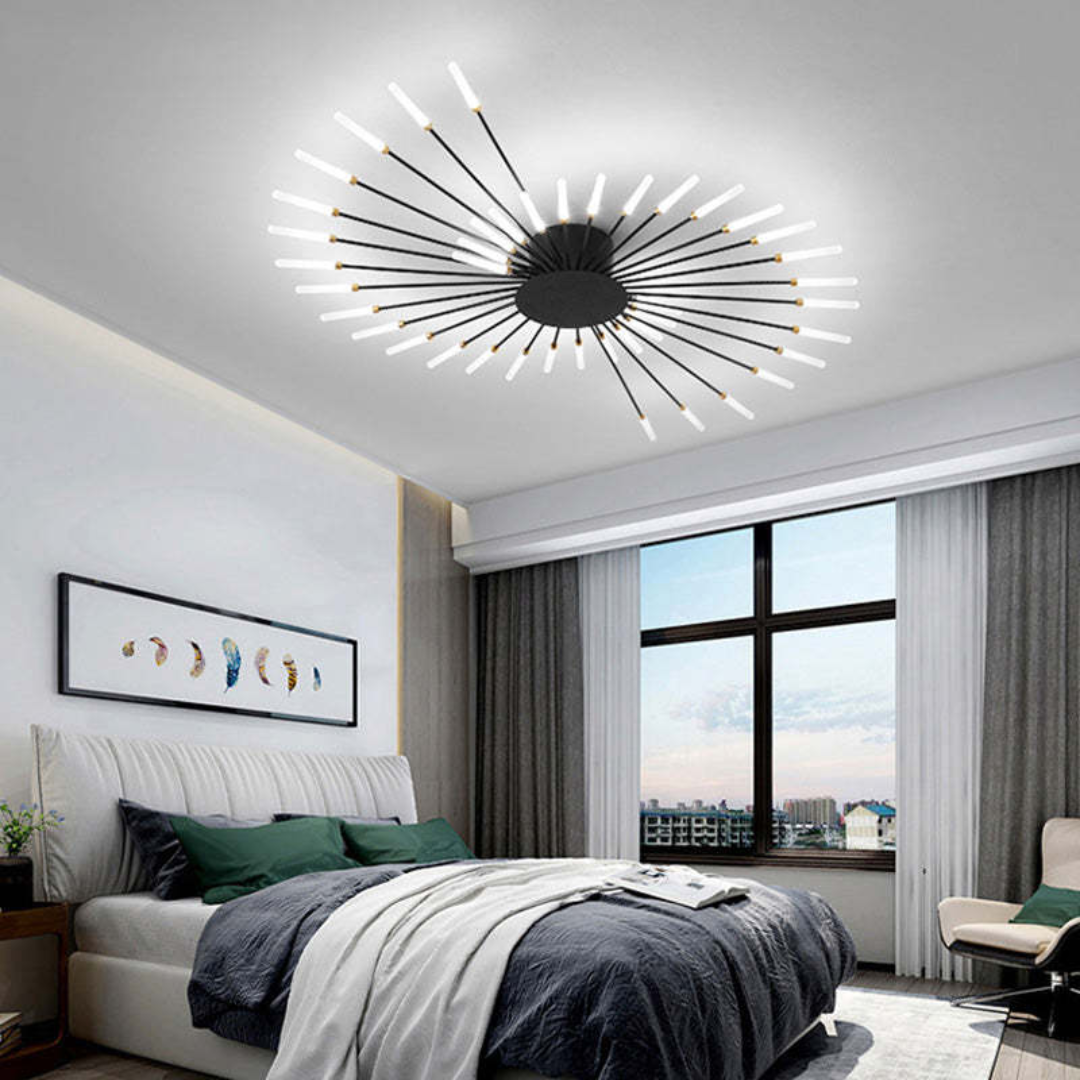 Modern Large LED Ceiling Light - LumenMax-Gold-12-Universal White-Nora Luxe