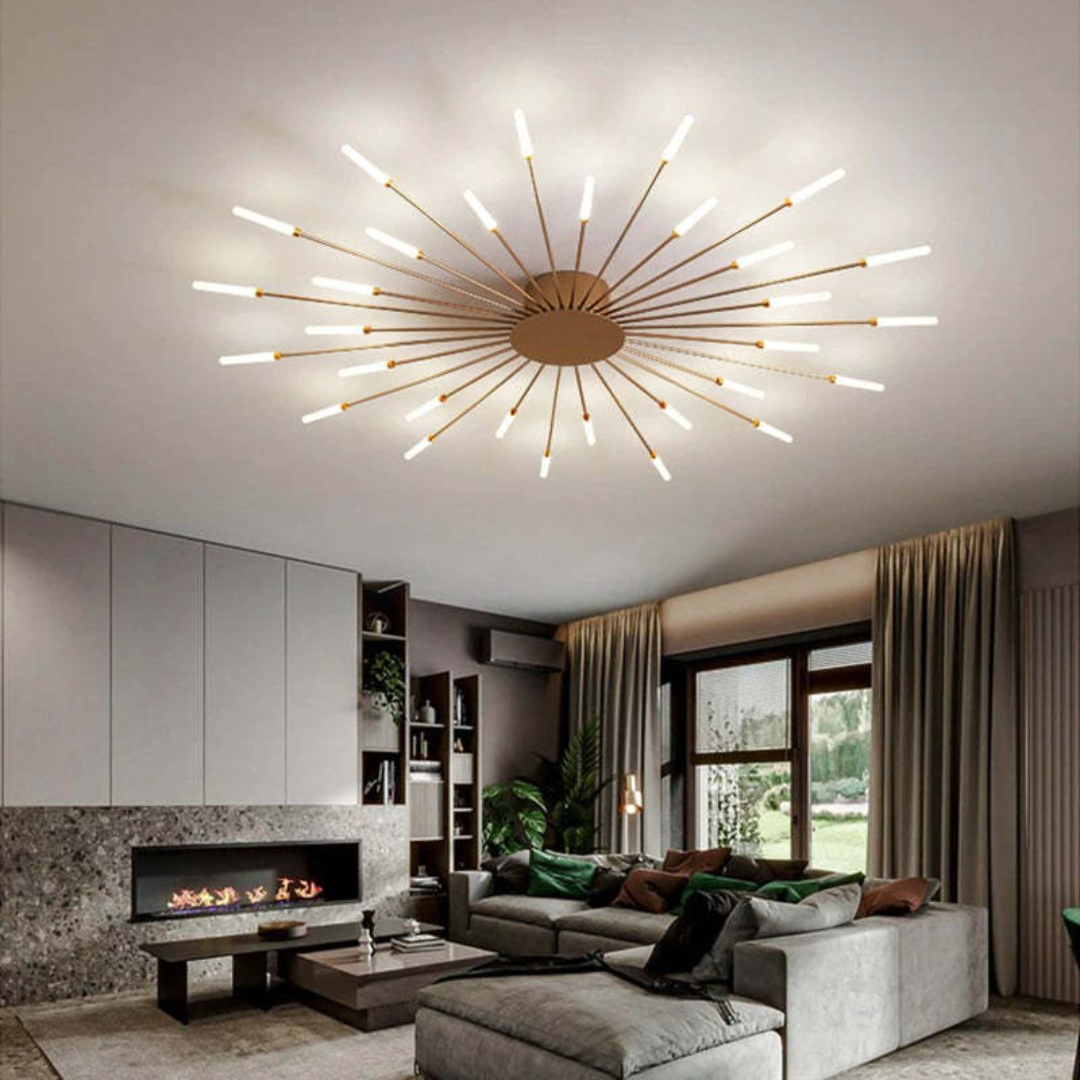 Modern Large LED Ceiling Light - LumenMax-Gold-12-Universal White-Nora Luxe