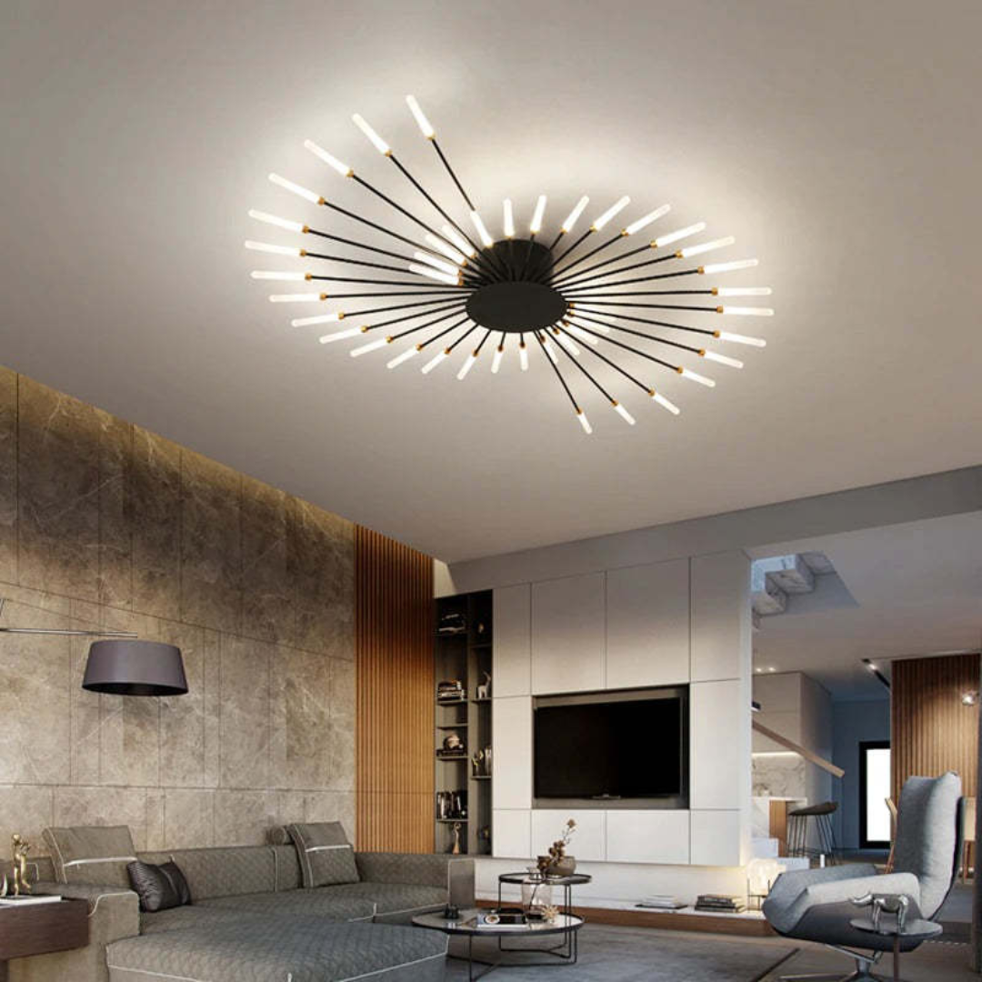 Modern Large LED Ceiling Light - LumenMax-Gold-12-Universal White-Nora Luxe