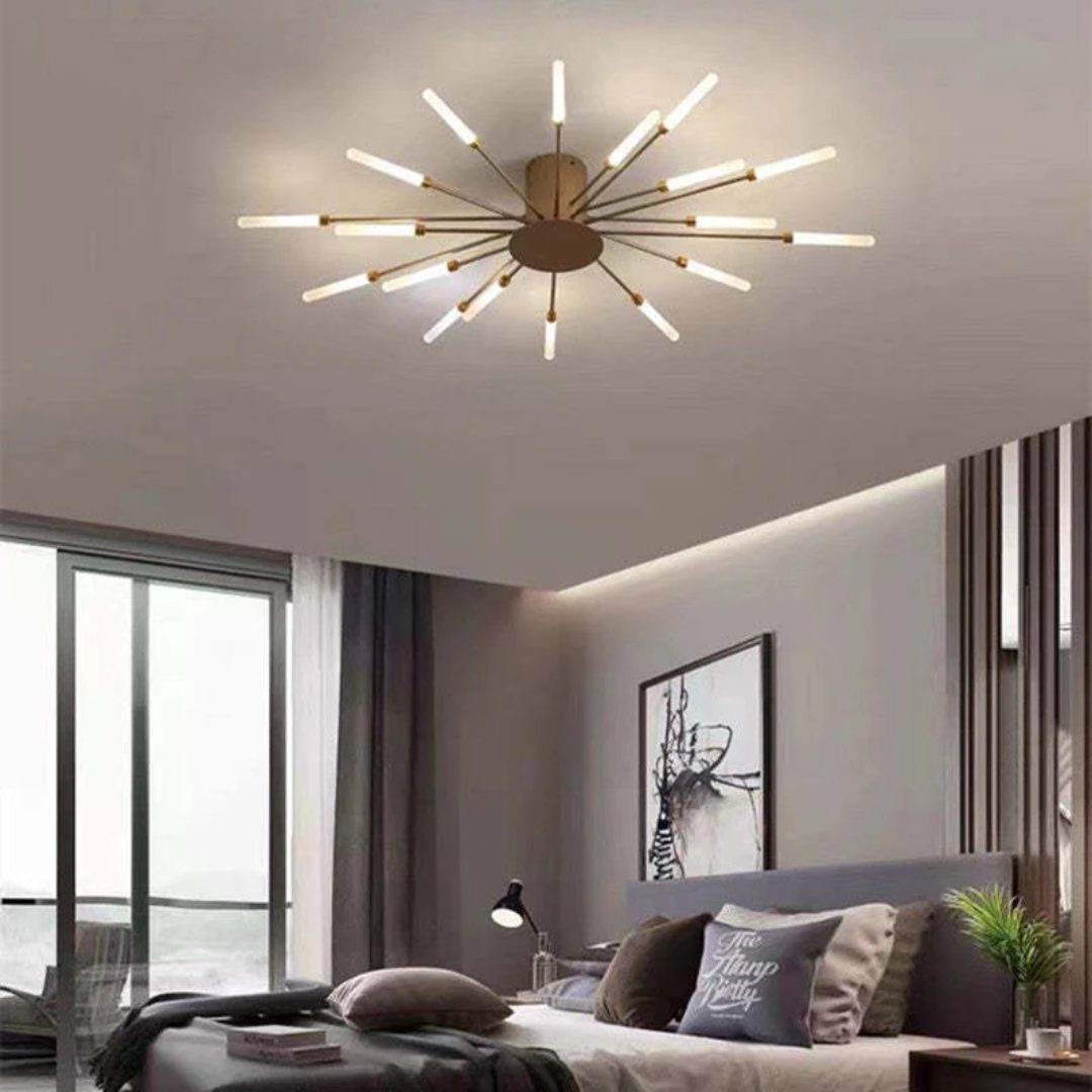 Modern Large LED Ceiling Light - LumenMax-Gold-18-Universal White-Nora Luxe