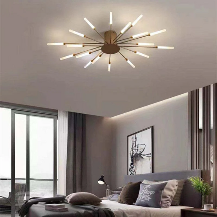 Modern Large LED Ceiling Light - LumenMax-Gold-18-Universal White-Nora Luxe