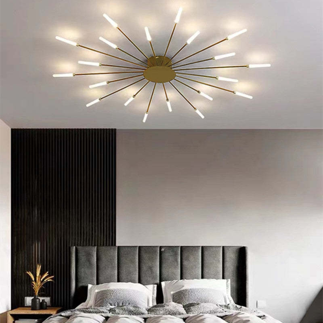 Modern Large LED Ceiling Light - LumenMax-Gold-20-Universal White-Nora Luxe