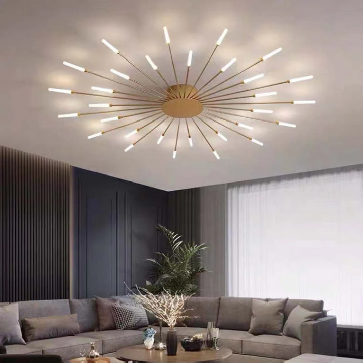 Modern Large LED Ceiling Light - LumenMax-Gold-30-Universal White-Nora Luxe