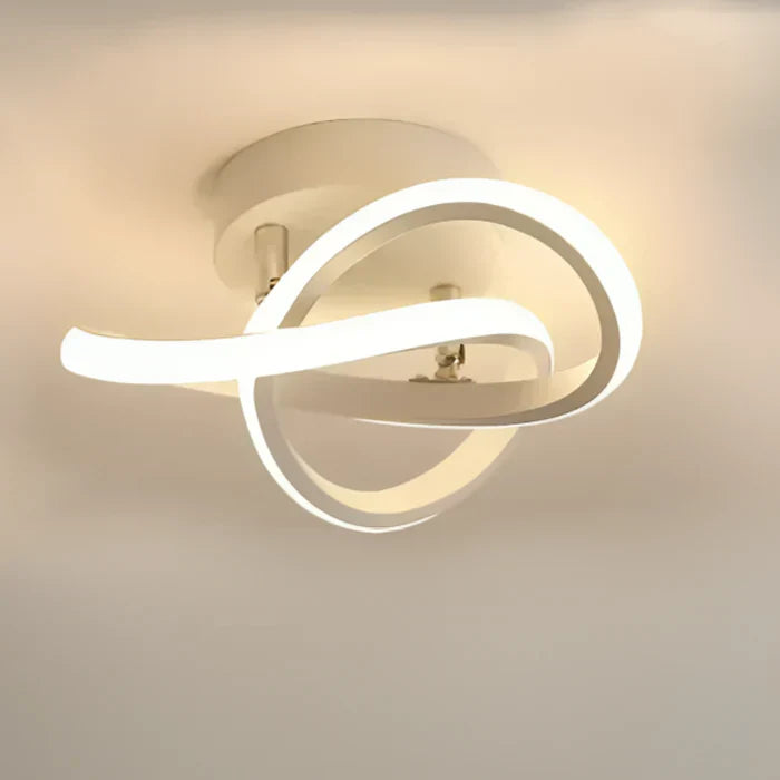 Modern LED Ceiling Lamp with Double Ring Design - Twilight Rings-Golf White-Nora Luxe