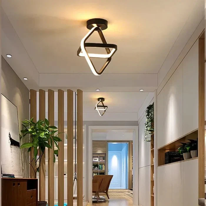 Modern LED Ceiling Lamp with Double Ring Design - Twilight Rings-Round White-Nora Luxe
