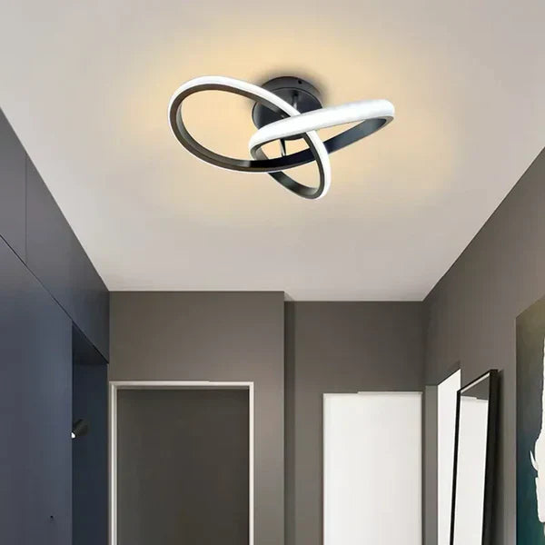 Modern LED Ceiling Lamp with Double Ring Design - Twilight Rings-Round White-Nora Luxe