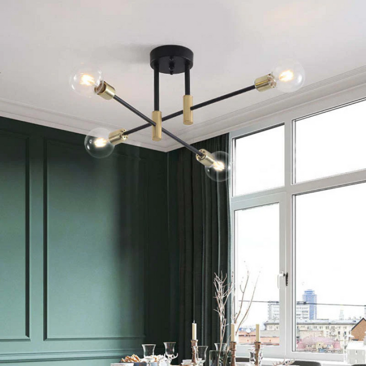 Modern LED Ceiling Light - Lumière Royale-Clear Bulb - Warm Light-4 lamps-Nora Luxe