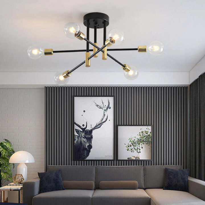 Modern LED Ceiling Light - Lumière Royale-Clear Bulb - Warm Light-6 lamps-Nora Luxe