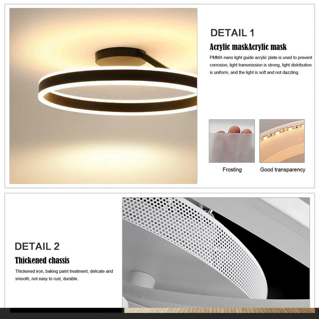 Modern LED Ceiling Light - Luminara-Black-3 Colours-A-Nora Luxe