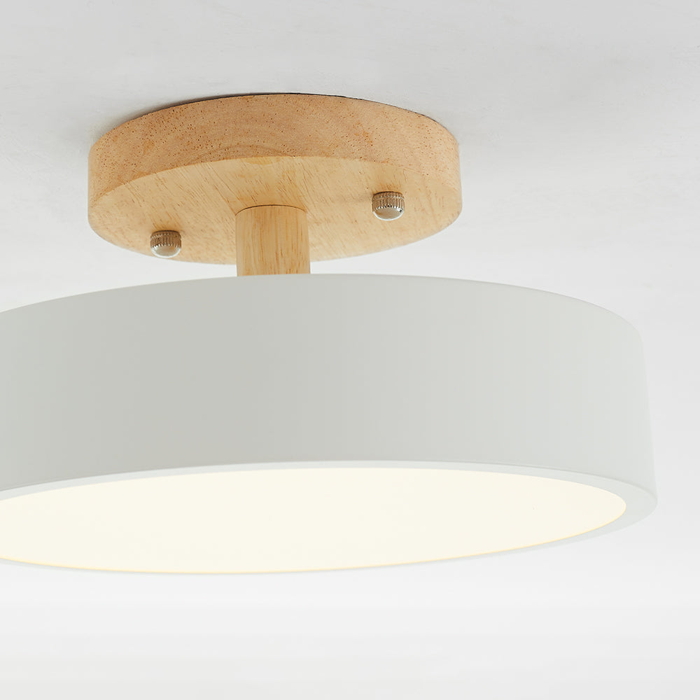 Modern LED Ceiling Light - LunaLux-Wood-Nora Luxe