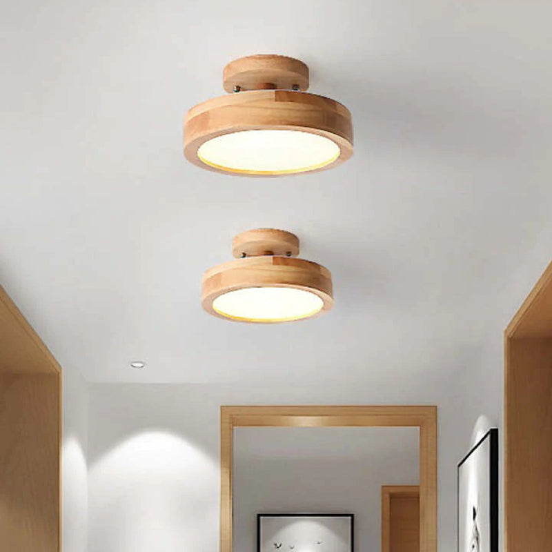 Modern LED Ceiling Light - LunaLux-Wood-Nora Luxe