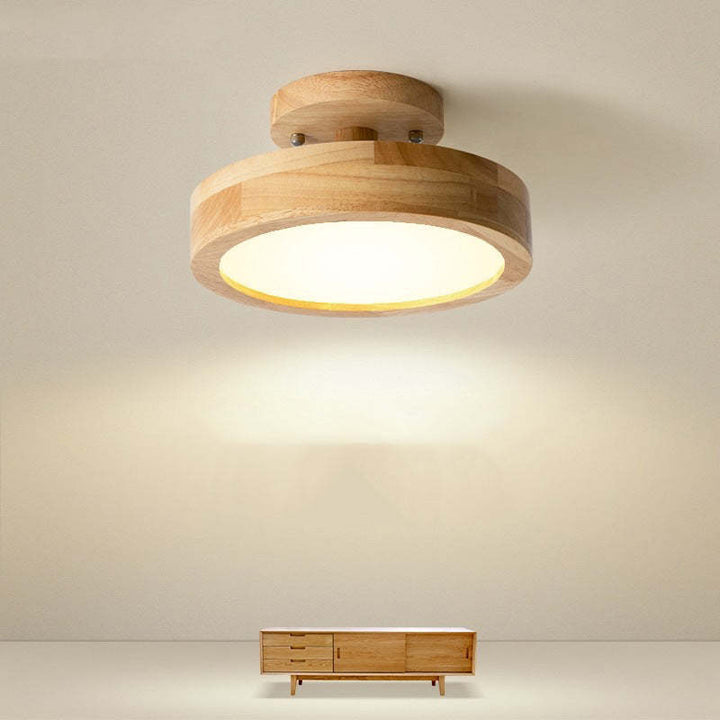 Modern LED Ceiling Light - LunaLux-Wood-Nora Luxe