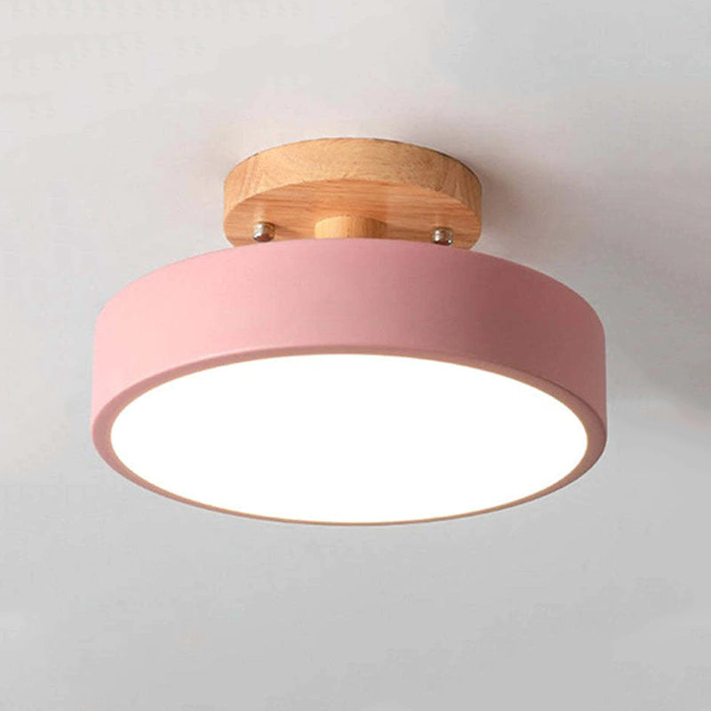Modern LED Ceiling Light - LunaLux-Wood-Nora Luxe