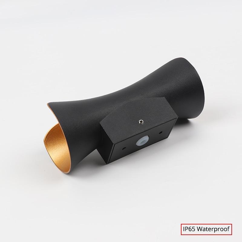 Modern LED Outdoor Wall Lamp - LumiEdge-Black and Gold-Small 6W-Warm white-Nora Luxe