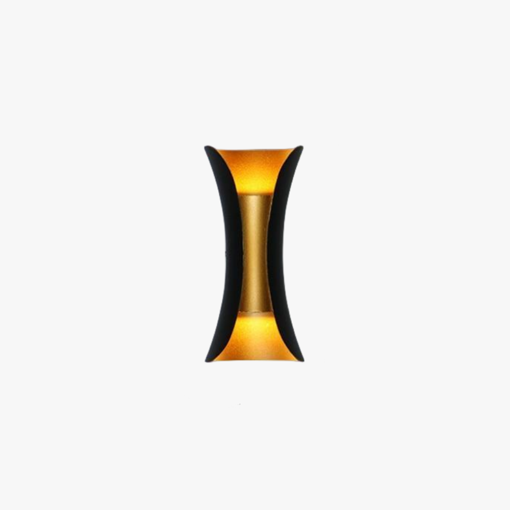 Modern LED Outdoor Wall Lamp - LumiEdge-Black and Gold-Small 6W-Warm white-Nora Luxe