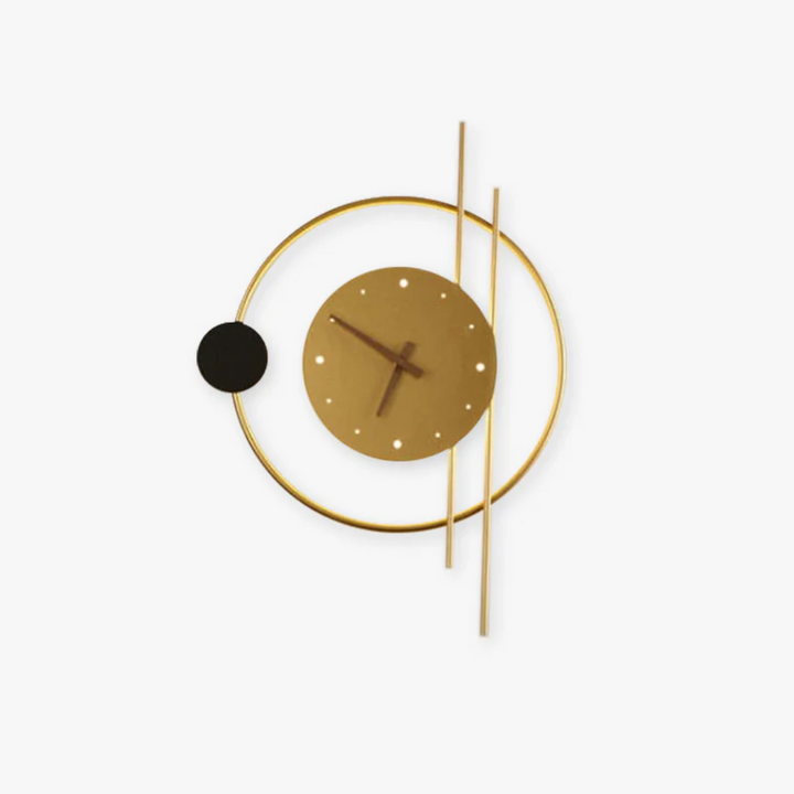 Modern LED wall clock lamp - Chronos-Gold-Nora Luxe