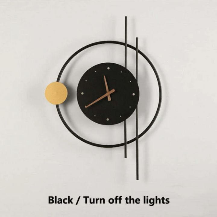 Modern LED wall clock lamp - Chronos-Gold-Nora Luxe
