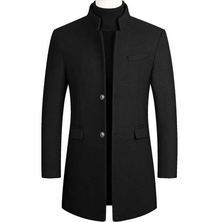 Modern Long Men's Coat - Alexander-Black-M-Nora Luxe