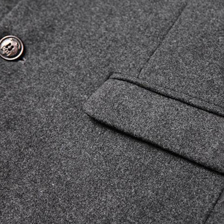 Modern Long Men's Coat - Alexander-Bordeaux Red-M-Nora Luxe