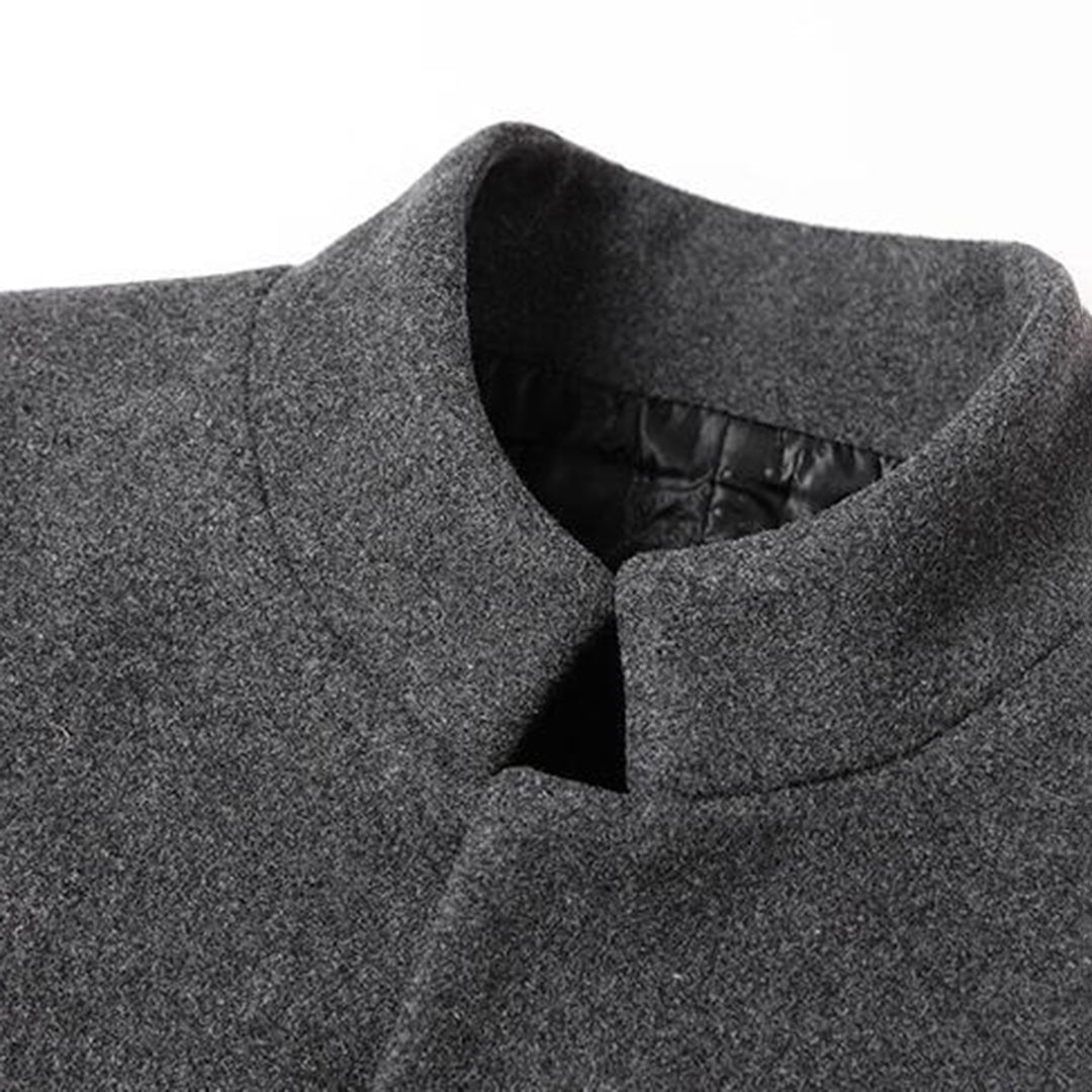 Modern Long Men's Coat - Alexander-Bordeaux Red-M-Nora Luxe
