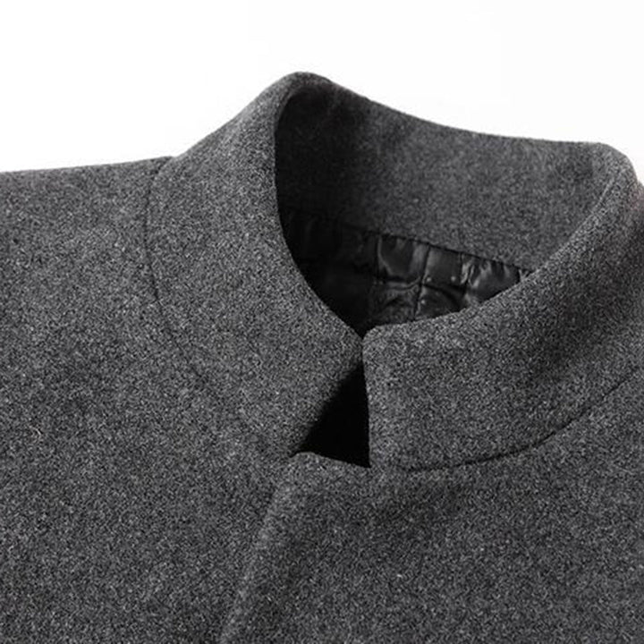 Modern Long Men's Coat - Alexander-Bordeaux Red-M-Nora Luxe
