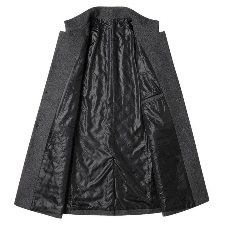 Modern Long Men's Coat - Alexander-Bordeaux Red-M-Nora Luxe