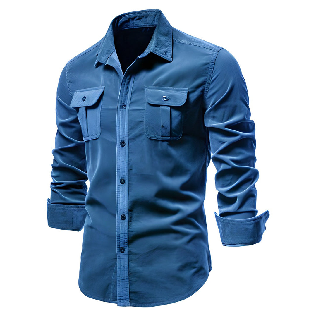 Modern Men's Shirt - Aiden-Blue-S-Nora Luxe