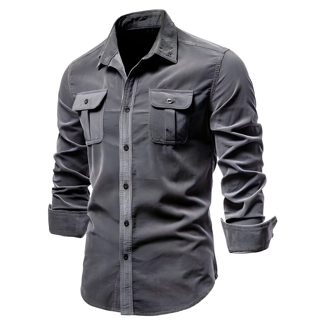 Modern Men's Shirt - Aiden-Dark Grey-S-Nora Luxe