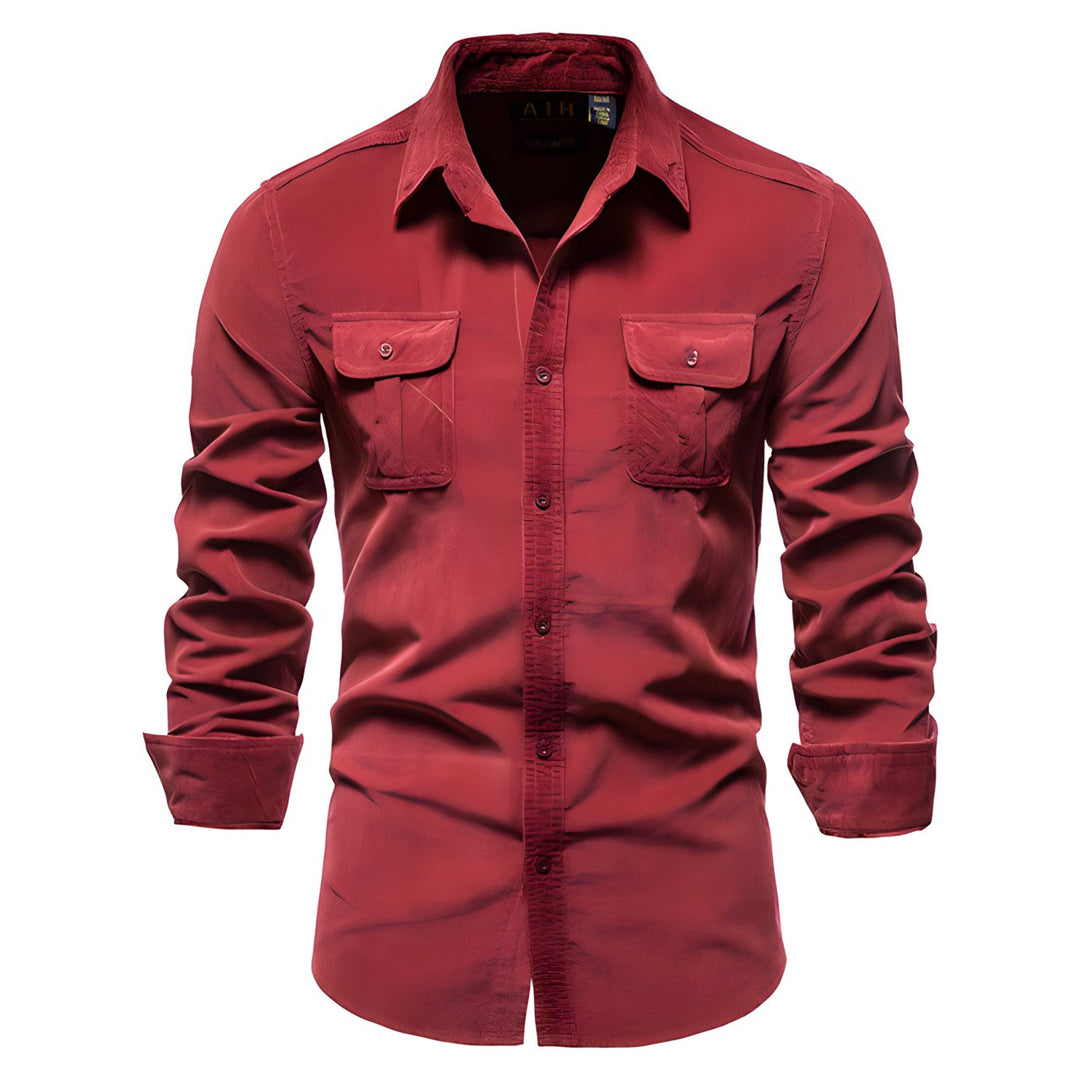 Modern Men's Shirt - Aiden-Red-S-Nora Luxe