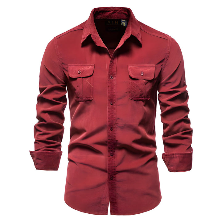 Modern Men's Shirt - Aiden-Red-S-Nora Luxe